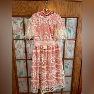 Sicily Dress with Flutter Sleeves in Pink - Ivy City XL NWT